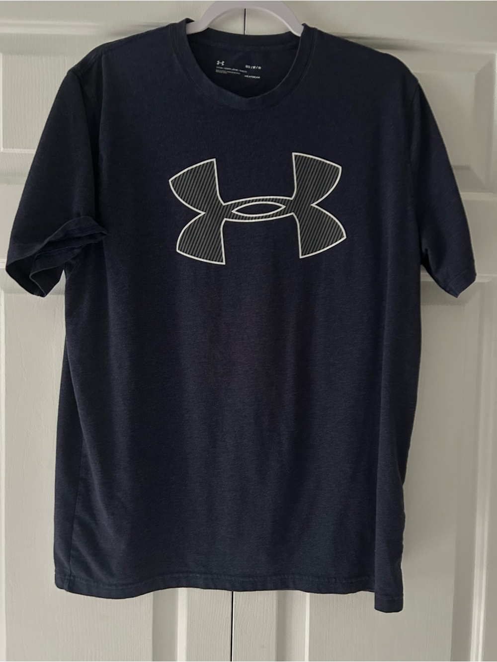 Under Armour Navy Short Sleeve Tee with White Logo